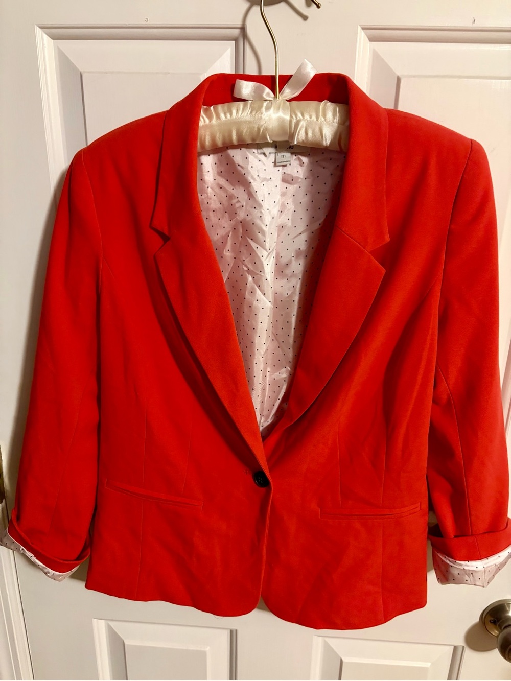 Women's orange Single-Button Blazer Jacket